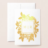 ゴールドフォイル鮮やかガーデンフローラ結婚式招待状 箔カード (裏面封筒付き)