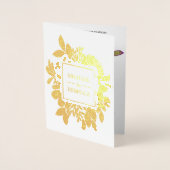 ゴールドフォイル鮮やかガーデンフローラ結婚式招待状 箔カード (正面)