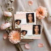 ゴールドフォイル2写真の卒業発表 箔招待状