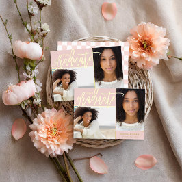 ゴールドフォイル2写真の卒業発表 箔招待状