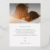 ゴールドフォイル2枚結婚の写真サンキューカード 箔招待状 (裏面)