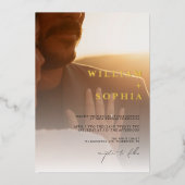 ゴールドフォイル2枚結婚の写真 箔招待状 (正面)