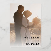 ゴールドフォイル2枚結婚の写真 箔招待状 (裏面)