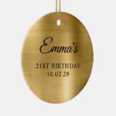 ゴールドフォイル21th誕生日の写真 セラミックオーナメント (右)