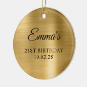 ゴールドフォイル21th誕生日の写真 セラミックオーナメント (左)