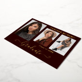 ゴールドフォイル3写真モダン書道グラードカードゲーム 箔招待状 (回転した状態)