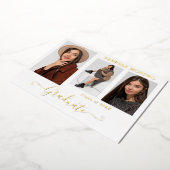 ゴールドフォイル3写真モダン書道グラードカード重量 箔招待状 (回転した状態)