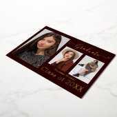 ゴールドフォイル3写真モダン書道Bgyグラードカード 箔招待状 (回転した状態)