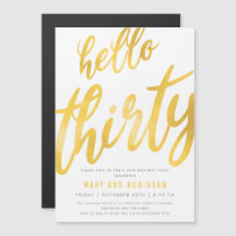 ゴールドフォイル30th誕生日パーティの招待状