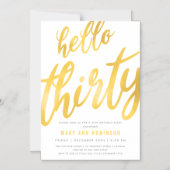 ゴールドフォイル30th誕生日パーティの招待状 マグネット招待状 (正面)