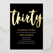 ゴールドフォイル30th誕生日パーティー 箔招待状 (正面)