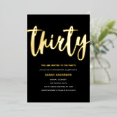 ゴールドフォイル30th誕生日パーティー 箔招待状 (立ち正面)