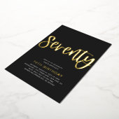 ゴールドフォイル70th誕生日招待状 | Seventeth 箔招待状 (回転した状態)