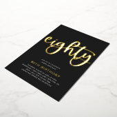 ゴールドフォイル80th誕生日招待状 | 80 箔招待状 (回転した状態)