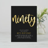 ゴールドフォイル90th誕生日招待状 | 90th 箔招待状 (立ち正面)
