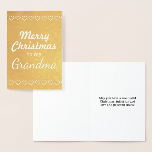 ゴールドフォイル「おばあちゃんにメリークリスマス」カード 箔カード (ディスプレー)