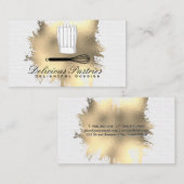 ゴールドフォイル(ばちゃばちゃ)跳ねる |タイルの背景 名刺 (正面/裏面)