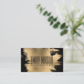 ゴールドフォイル(ばちゃばちゃ)跳ねる | ブラック 名刺 (スタンド正面)