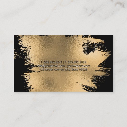 ゴールドフォイル(ばちゃばちゃ)跳ねる | ブラック 名刺 (裏面)