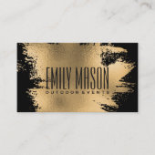 ゴールドフォイル(ばちゃばちゃ)跳ねる | ブラック 名刺 (正面)