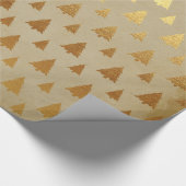 ゴールドフォイル&クラフト紙素朴クリスマスツリー ラッピングペーパー (角)