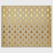 ゴールドフォイル&クラフト紙素朴クリスマスツリー ラッピングペーパー (フラット)