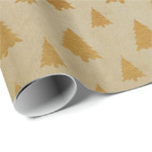 ゴールドフォイル&クラフト紙素朴クリスマスツリー ラッピングペーパー (ロールコーナー)