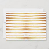 ゴールドフォイル&グリーンパームリーフビーチ結婚式写真 サンキューカード (裏面)