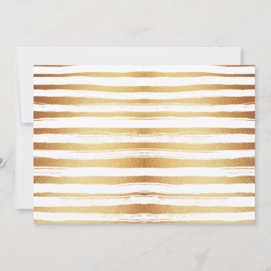 ゴールドフォイル&グリーンパームリーフビーチ結婚式写真 サンキューカード (裏面)