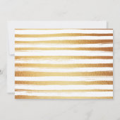 ゴールドフォイル&グリーンパームリーフビーチ結婚式標識 招待状 (裏面)