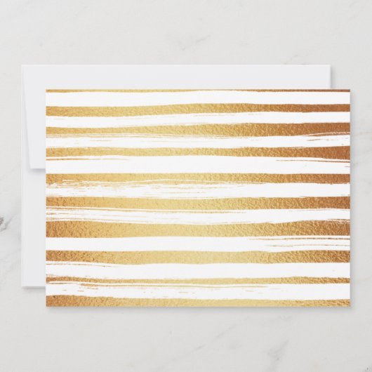 ゴールドフォイル&グリーンパームリーフビーチ結婚式標識 招待状 (裏面)