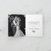 ゴールドフォイル&グリーンパームリーフビーチ結婚式 サンキューカード (内部)