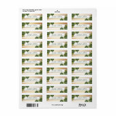 ゴールドフォイル&グリーンパームリーフビーチ結婚式 ラベル (フルシート)