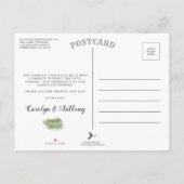 ゴールドフォイル&グリーンパームリーフビーチ結婚式 案内ポストカード (裏面)