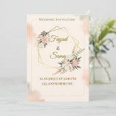 ゴールドフォイル スタイルの結婚式招待状 | エレガントな書体 シーズンカード (スタンド正面)