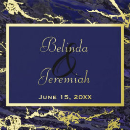 ゴールドフォイル&ネイビーブルー結婚ズ ゲストブック