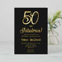 ゴールドフォイル ブラック 50歳の誕生日おめでとうパーティー