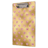 ゴールドフォイル&ライトピンクグラムグリッターダイヤモンド クリップボード (左)