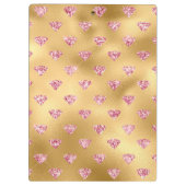 ゴールドフォイル&ライトピンクグラムグリッターダイヤモンド クリップボード (裏面)