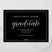 ゴールドフォイル 卒業スクリプト3-写真 卒業式 箔招待状 (裏面)