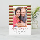 ゴールドフォイル、赤と緑のクリスマスフォトカード シーズンカード (スタンド正面)