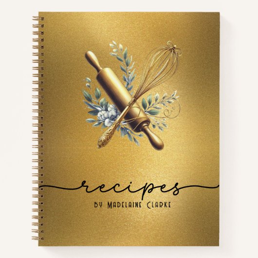 ゴールドフォイル&金ゴールドウィスクベーカリーベーキング用具 ノートブック (正面)