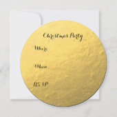 ゴールドフォイル、金ゴールドグリッターブラックエレガント招待状 招待状 (裏面)