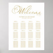 ゴールドフォイル 12卓 結婚式 座席表 ポスター (正面)