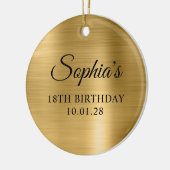 ゴールドフォイル 18歳の誕生日写真 セラミックオーナメント (左)