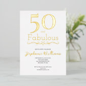 ゴールドフォイル 50歳の誕生日おめでとうパーティー 箔招待状 (立ち正面)