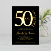 ゴールドフォイル 50歳の誕生日パーティー I 箔招待状 (立ち正面)