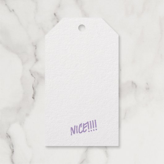 ゴールドフォイル「NICE!!!!」 ギフトタグ (裏面)