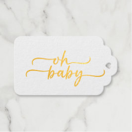 ゴールドフォイル「Ohベビー」スクリプト ギフトタグ