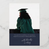 ゴールドフォイルGRADitude写真卒業のお知らせ 箔招待状 (裏面)